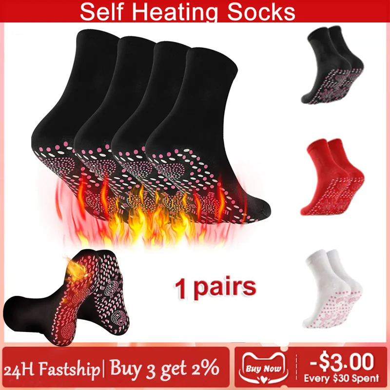 Tourmaline Self Heating Heated Socks For Women Men Help Warm Cold Feet Comfort Health Heated Socks Magnetic Therapy Massage Sock