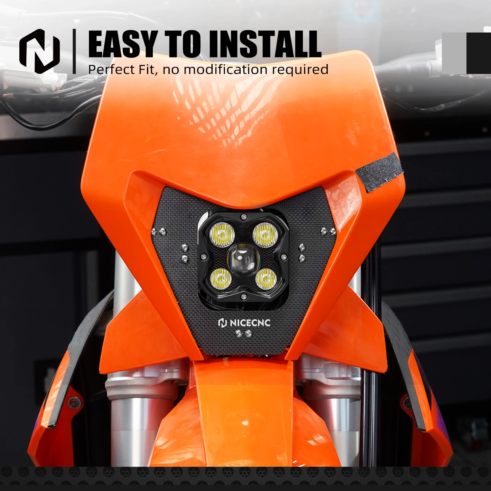 NICECNC For KTM 2024-2025 EXC 300 EXC 250 EXCF 350 EXC 450 EXC 150 XCW 300 XCF-W XWF Motorcycle 28W 12-30V LED Lamp Headlight - Image 6
