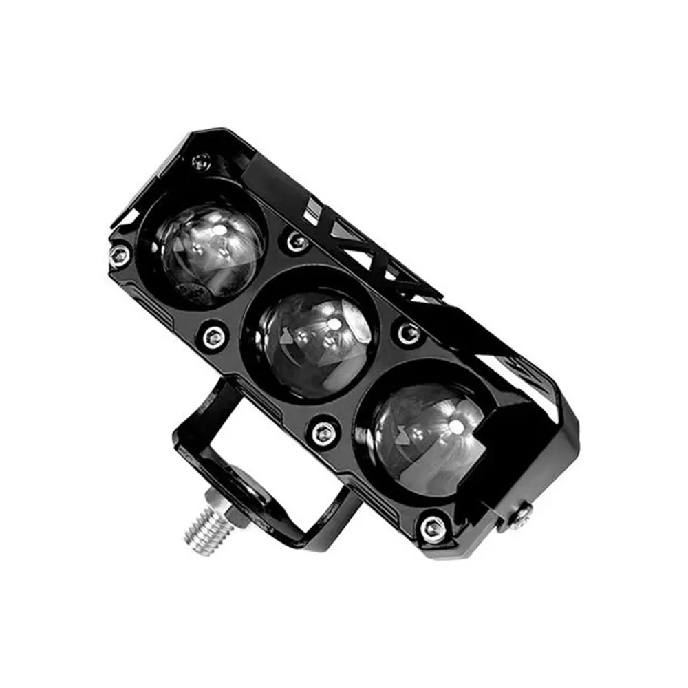 TCYATO 3 eye light motorcycle LED spotlight dual color yellow white high and low beam lights, suitable for cars and trucks 12V