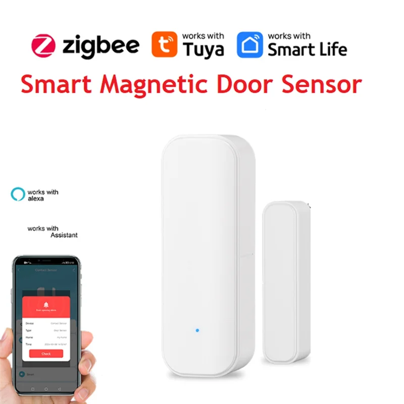 A01F-Smart Magnetic Door Sensor Zigbee Door Sensor For Home Security Wireless Contact Sensor Programmable With Smart Life
