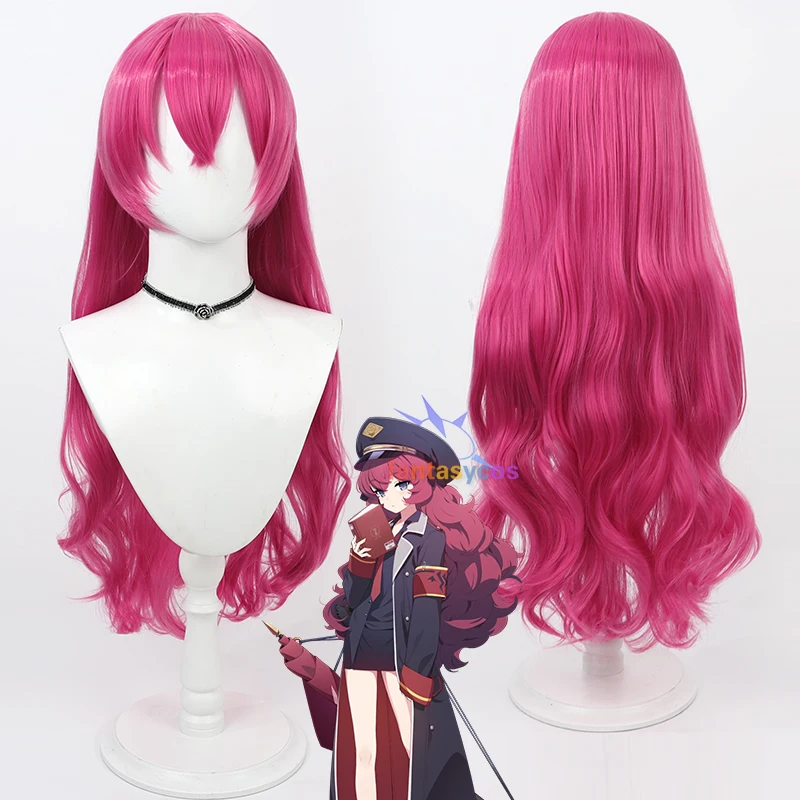 Blue Archive Natsume Lroha Cosplay Wig  Long Pink Wavy Women Wigs Heat Resistant Synthetic Hair for Halloween Costume Party