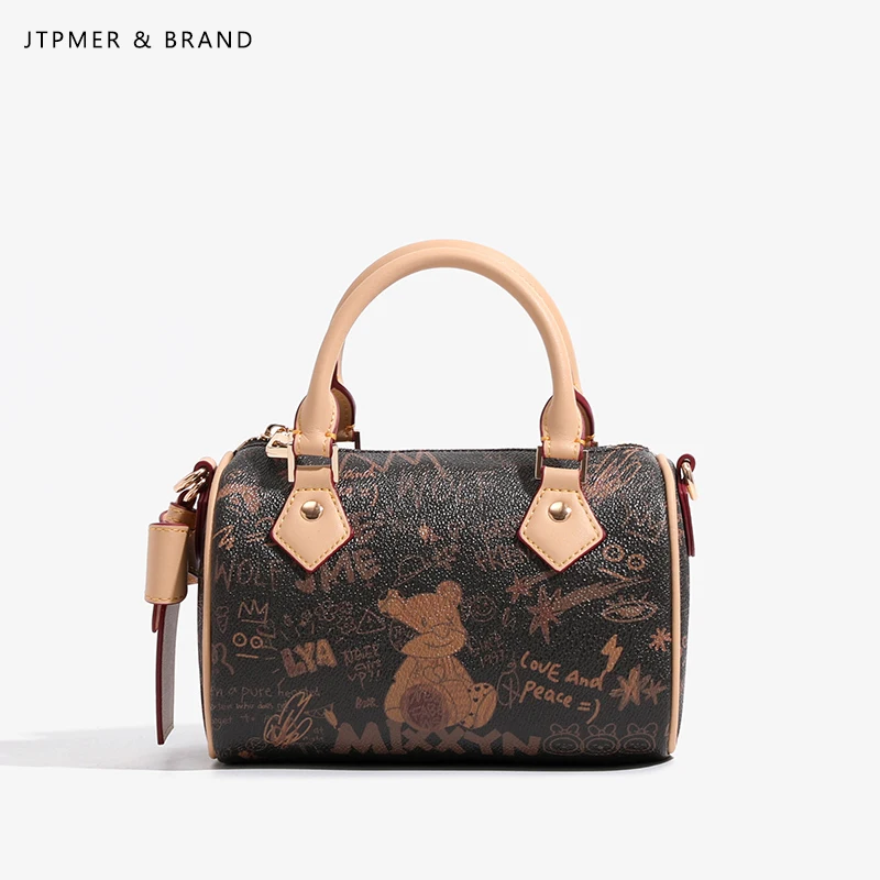 

Женская сумка JTP MER из натуральной кожи, модель Boston, люксовая сумка через плечо, новинка 2026 года, в британском стиле, в форме подушки