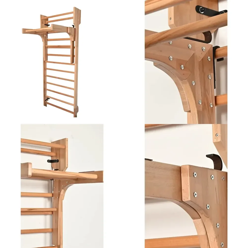 2026 Hot Sale Portable Wooden Swedish Ladder for Gymnastics Exercise Ribbed Climbing Frame Wall Mount Rod Booth for Home