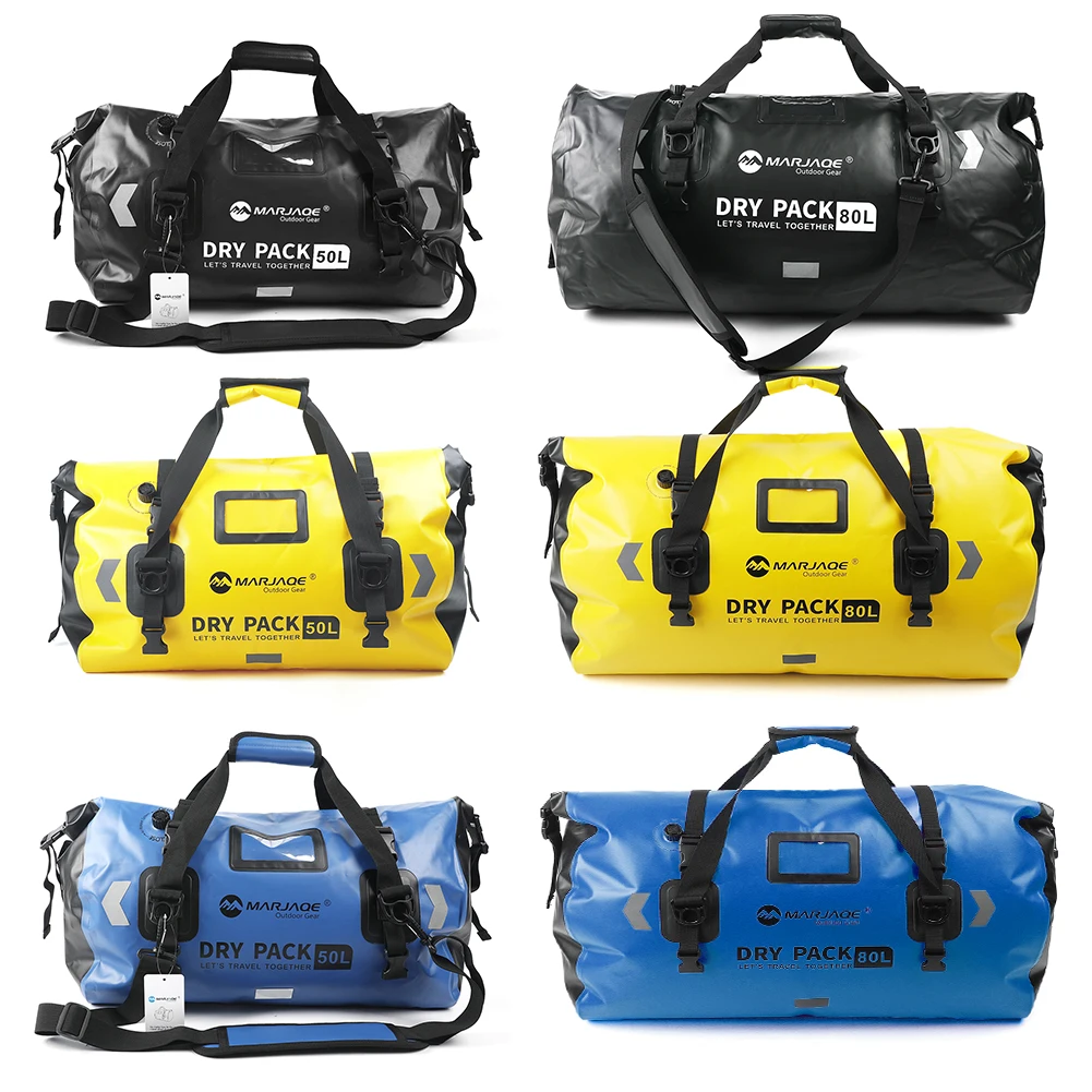 Motorcycle Dry Bag 50L/80L Roll Pack Bag IPX6 Waterproof Motorcycle Luggage Bag Travel Dry Duffel Bag for Boating Riding Fishing