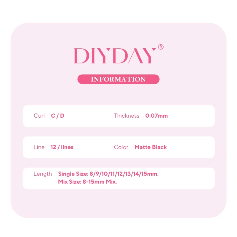 DIYDAY Extensión de Pestañas en Forma de U Fácil de Aplicar Volumen 3D Postizas Naturales Sueltas Forma U YY Visón Falso para Maquillaje 6