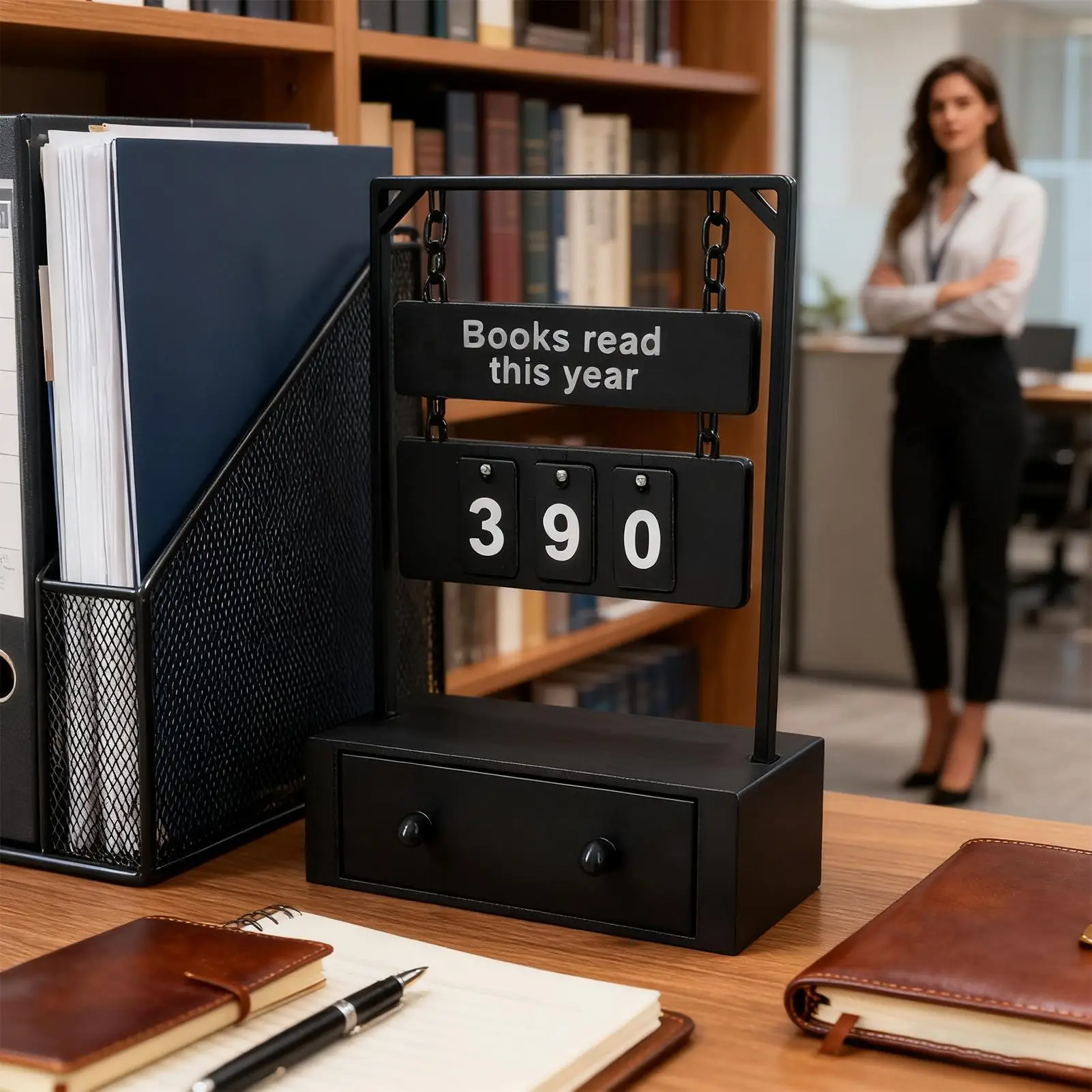 معلقة كتاب عداد القراءة التقدم المقتفي 3 أرقام FlipBook عداد أداة حافز لقراءة المكتبة هذا العام ديكور المنزل #3