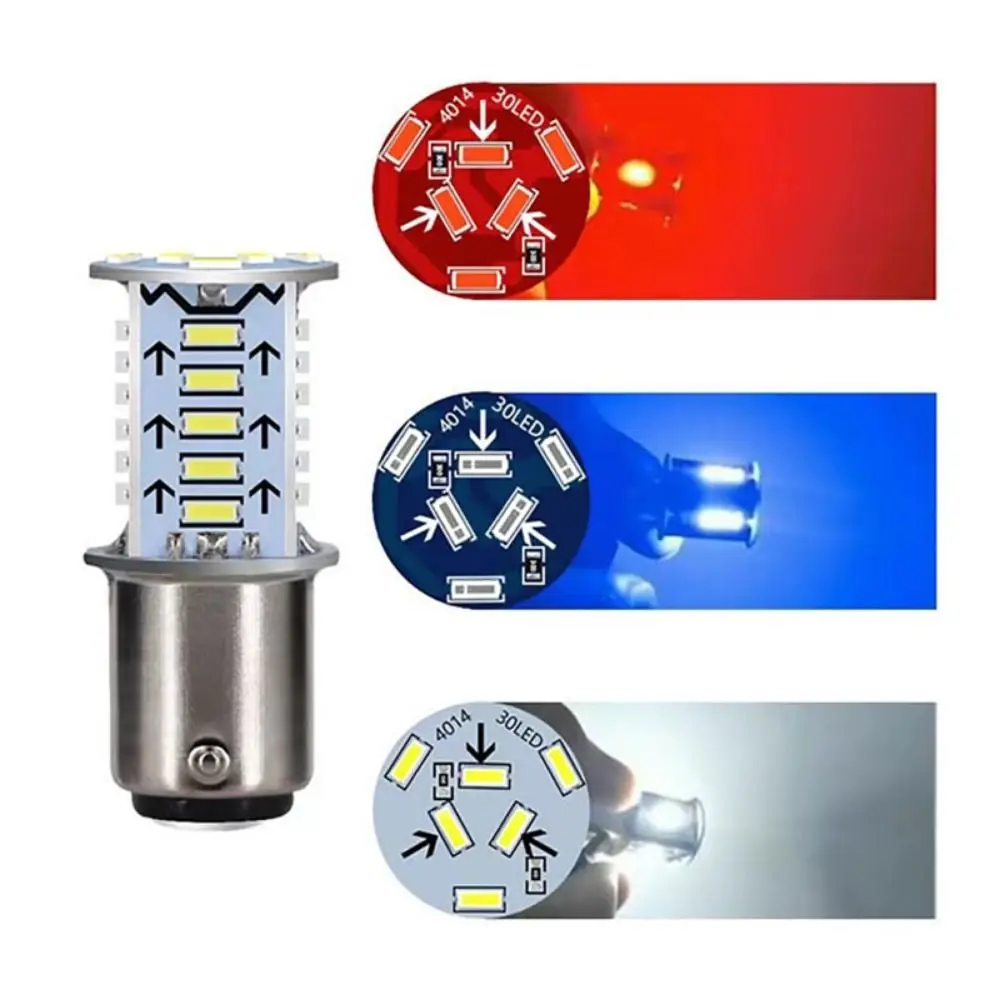 4Pcs 4014 30SMD Strobe Brake Light Auto Motorcycle Signal 4010 Lamp Bead 1157 Led Bulb Reversing Parking Turn for Motorcycle