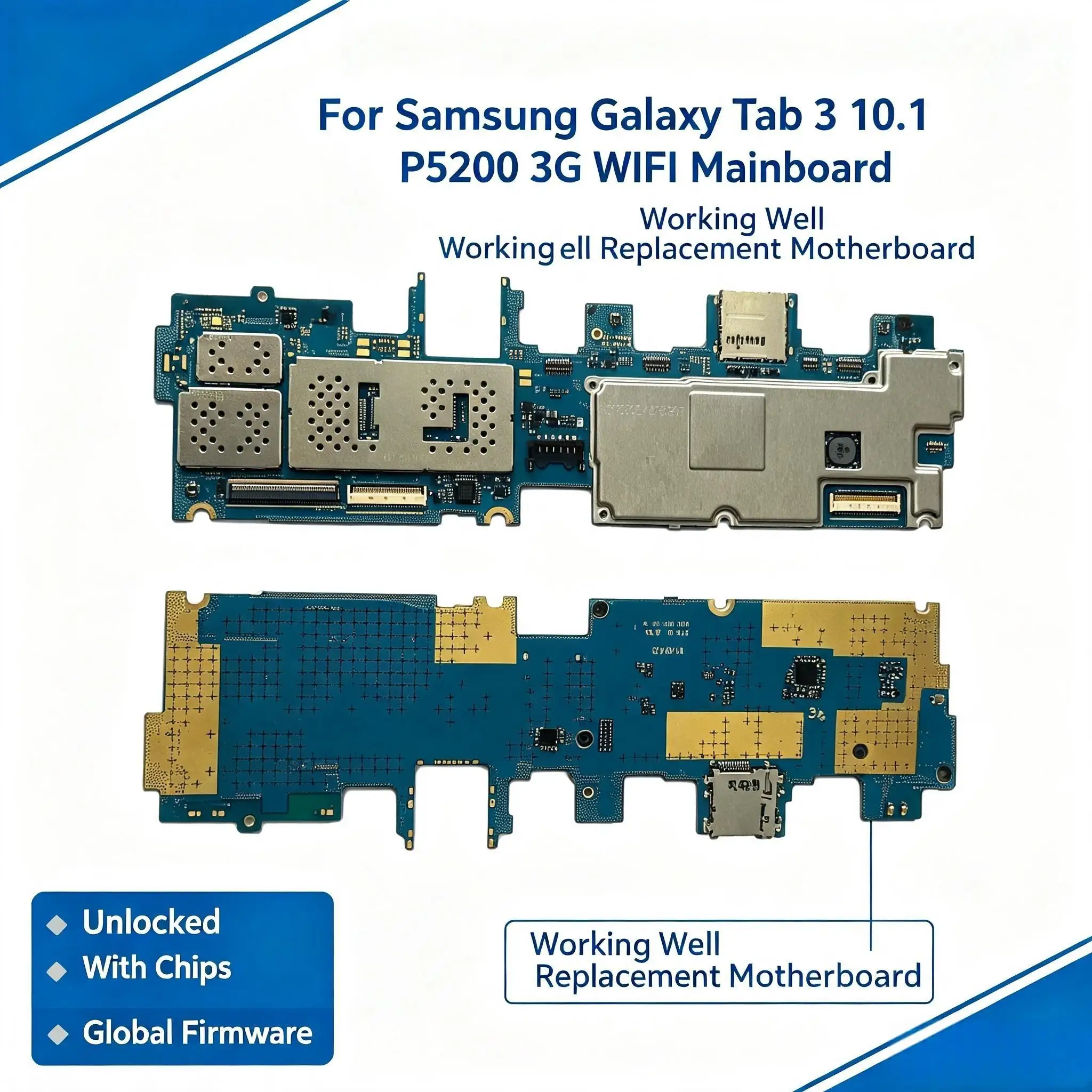 Replacement Motherboard With Chips For Samsung Galaxy Tab 3 10.1 P5200 P5210 WiFi 3G Tested Working Unlocked EU Version