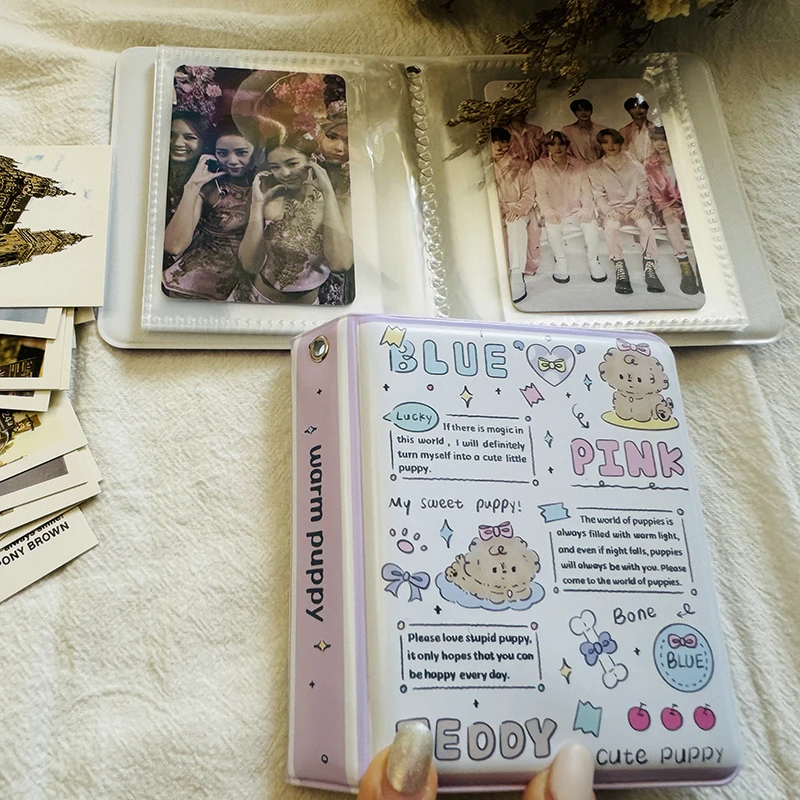 Puppy Album Clear Pockets Holds 40 Pcs Mini Photos Instax Photo Album for Fuji Instax & Name Card 3 Inch Scrapbook Album