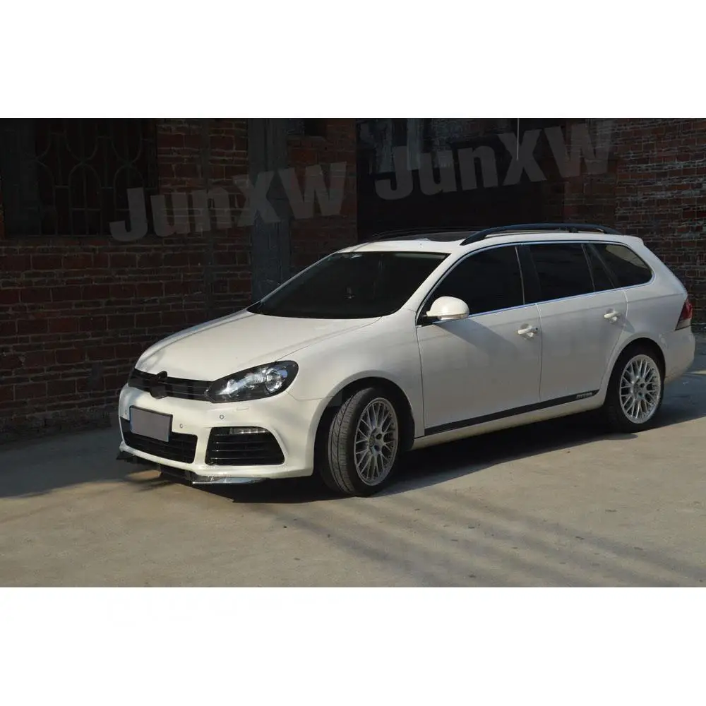 3PCS/Set Carbon Fiber Car Front Bumper Lip Spoiler Splitters Apron For Volkswagen VW Golf 6 VI MK6 R20 2010-2013 Head Shovel FRP