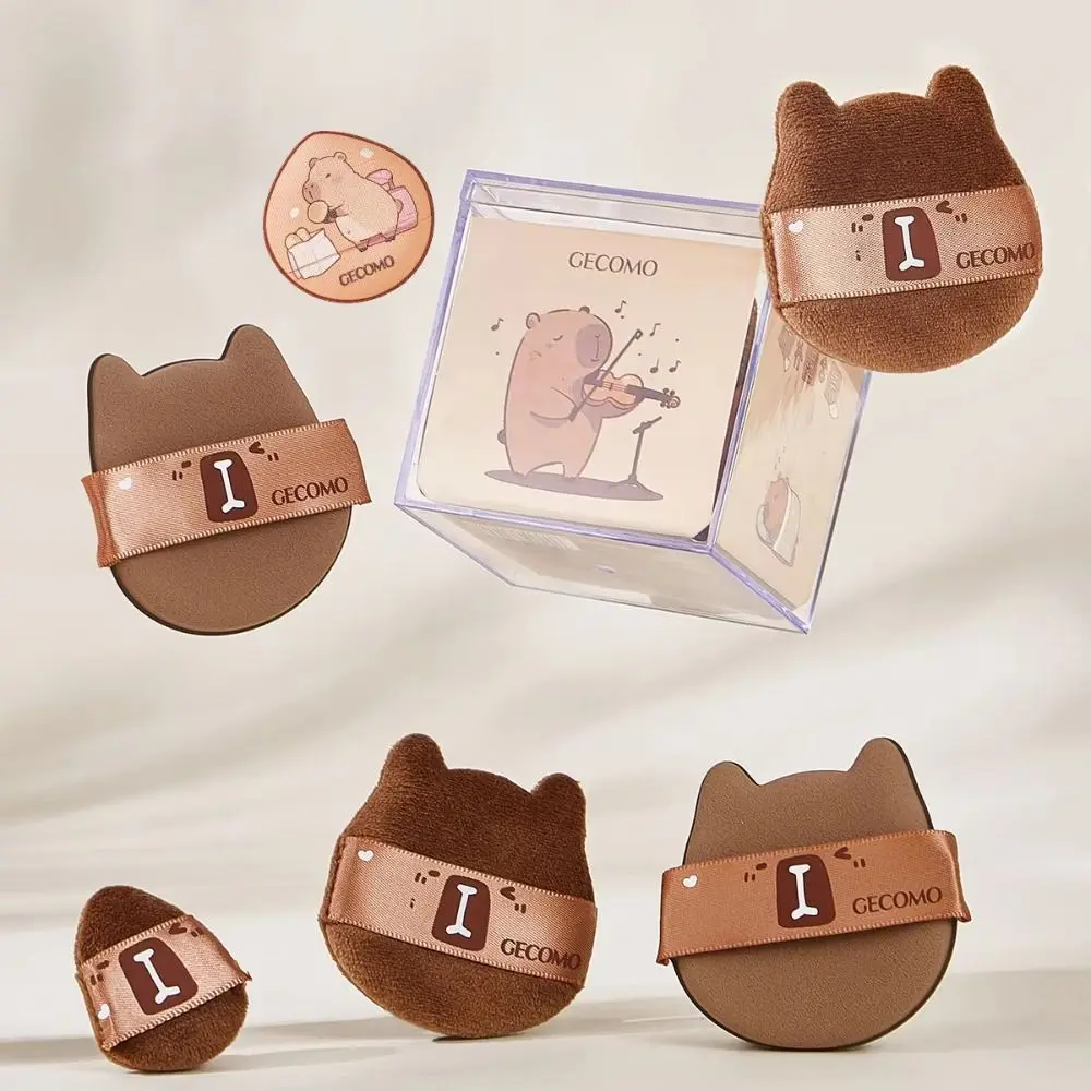 

6PCS 2025 Skin-friendly Capybara Powder Puff Cute Mini Air Cushion Portable Dry Use Thumb Puff