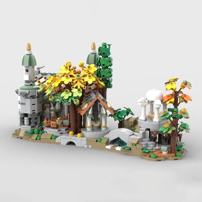 Ring film Model Moc Bouwstenen Mini 10316 Rivendell Model Technologie Modulaire Blokken Geschenken Kerst Speelgoed Sets Montage