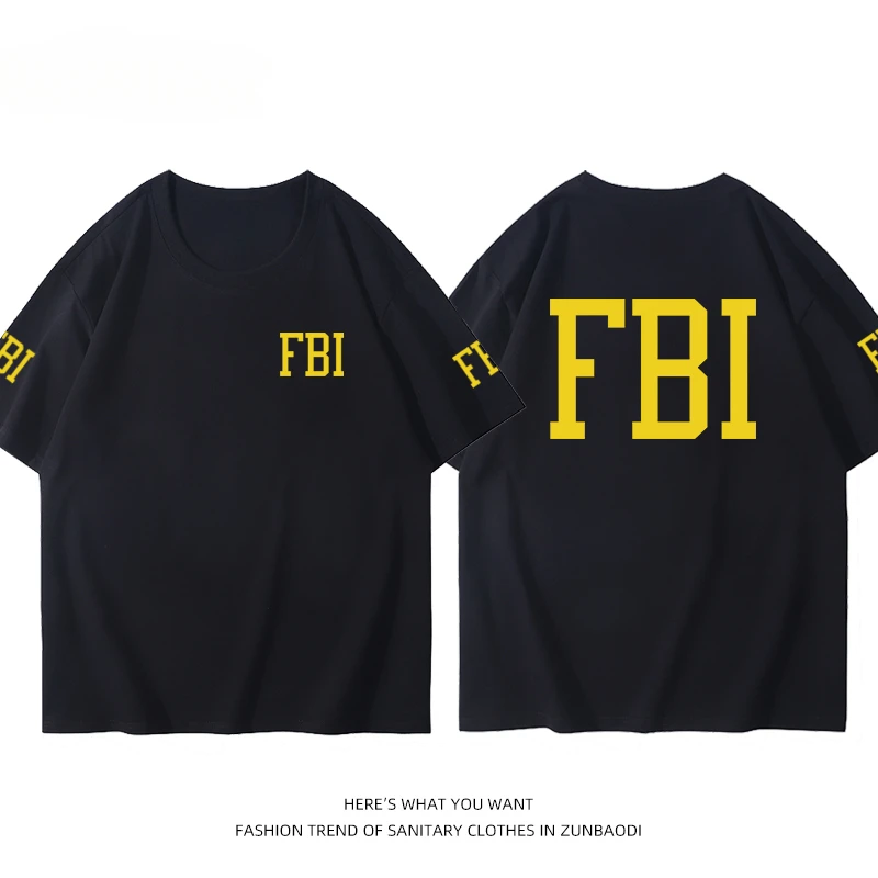 2025 Fbi FBI Intelligence Agent Movie T-shirt Military Fan Style Cotton Clothes Short Sleeve Half Sleeve