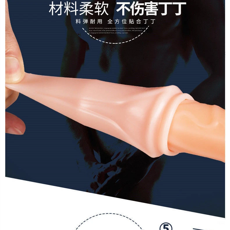 Silicone Reusable Glans Rings Penis Sleeve Condom Cock Foreskin Ring Lasting Time Extension Enlargement Adults Sex Toys For Men