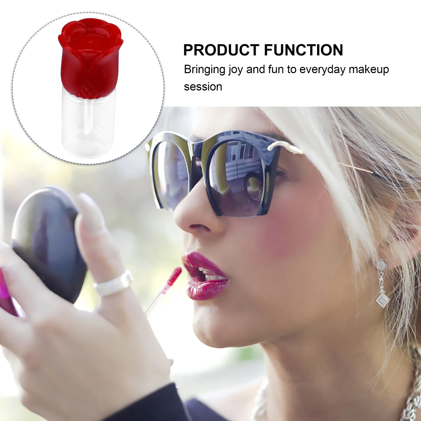 15 قطعة أنابيب لامعة فارغة شكل الورد إعادة الملء المحمولة الشفاه بلسم الحاويات Diy بها بنفسك زيت الشفاه السائل زجاجة شفافة السفر