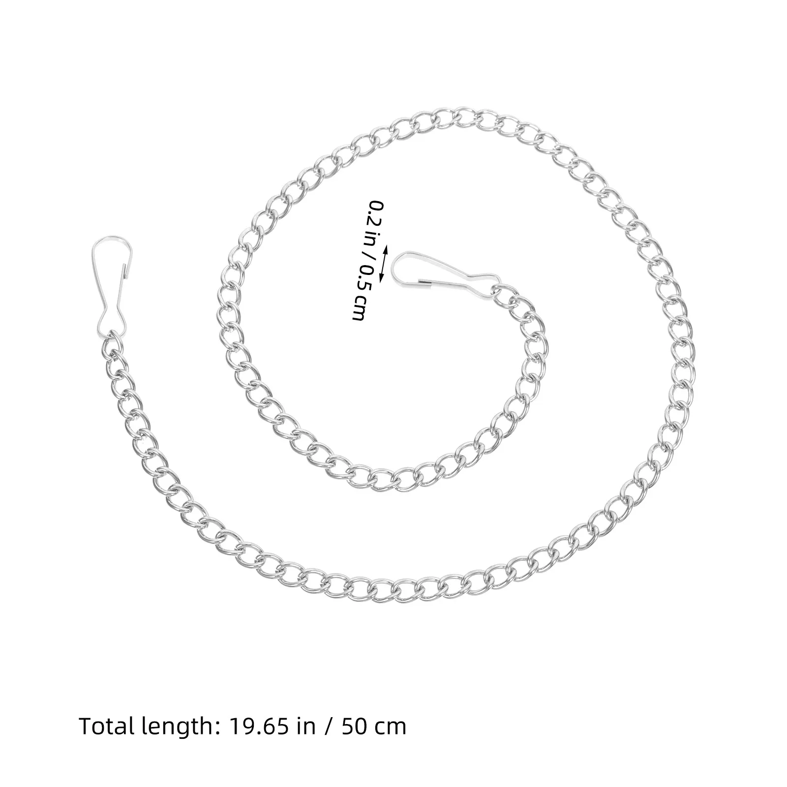 10Pcs 50Cm Silver Metal Hanging Chains with Snap Clips Hooks for Plant Hangers Signboard Billboard Bird Feeder Windchime