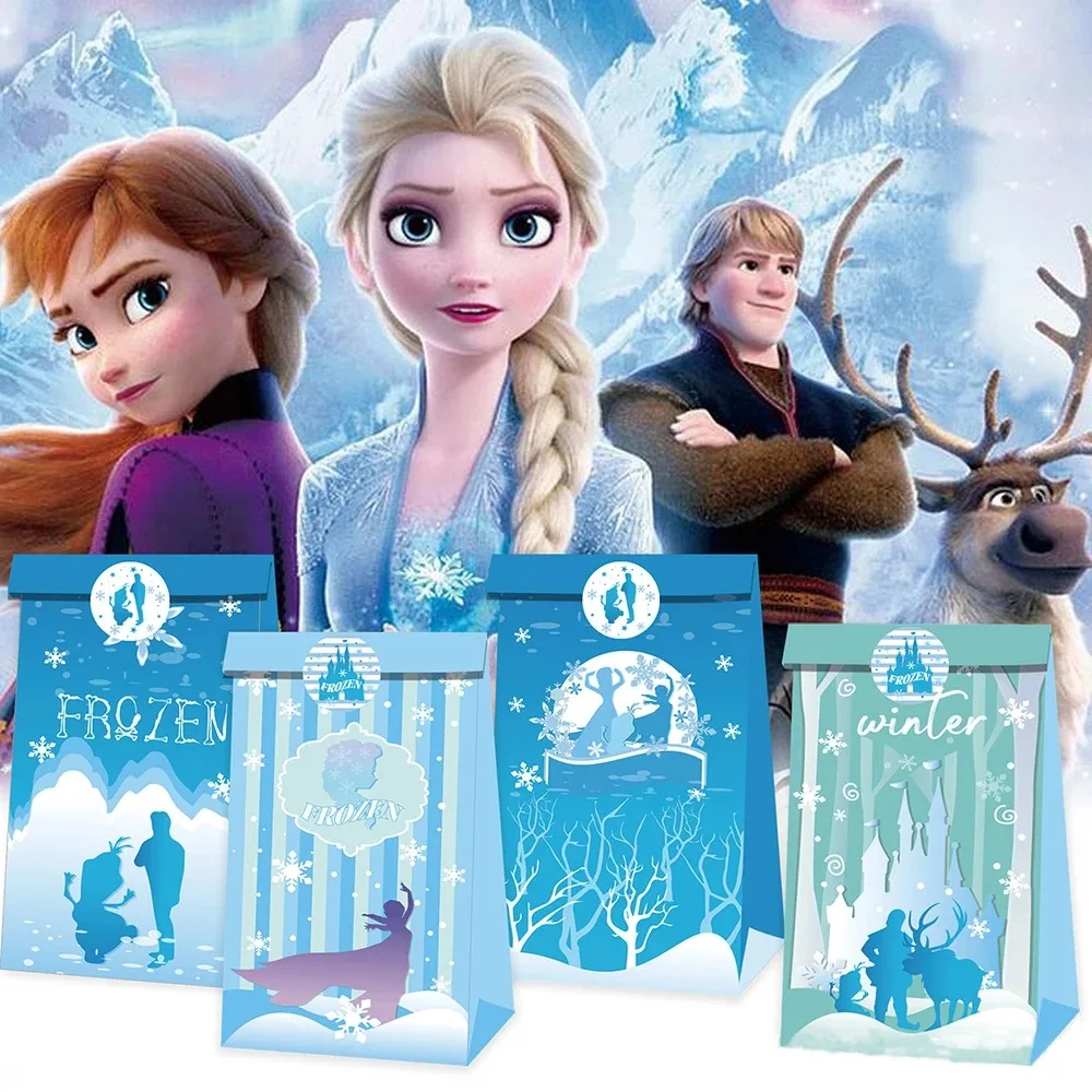 Frozen Anna Elsa Children's Party Decoration Gift Bags Baby Shower Paper Snow Queen Candy Bags And Girls' Birthday Party Gifts