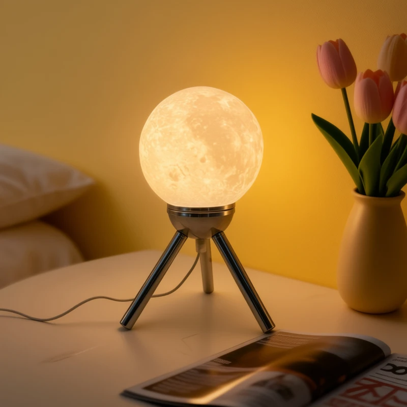 국경을 넘는 핫세일 삼각대 철제 아트 테이블 램프 원형 유리 갓 창의적인 침실 침대 옆 장식 조명