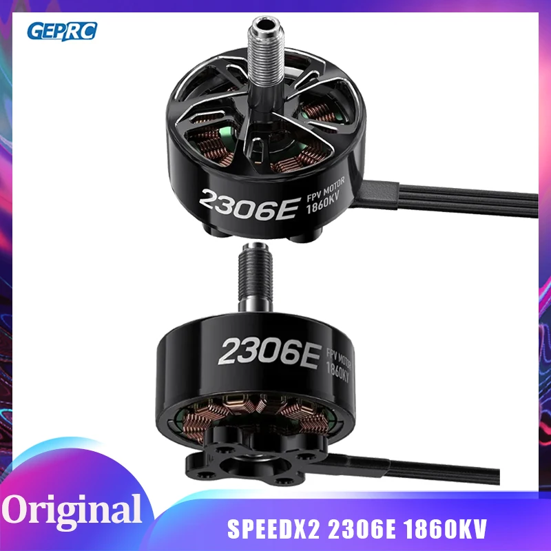 Motor de carreras GEPRC SPEEDX2 2306E 1860KV 6S para Dron FPV de 4-5 pulgadas, Motor sin escobillas de alto RPM para drones competitivos de baja latencia