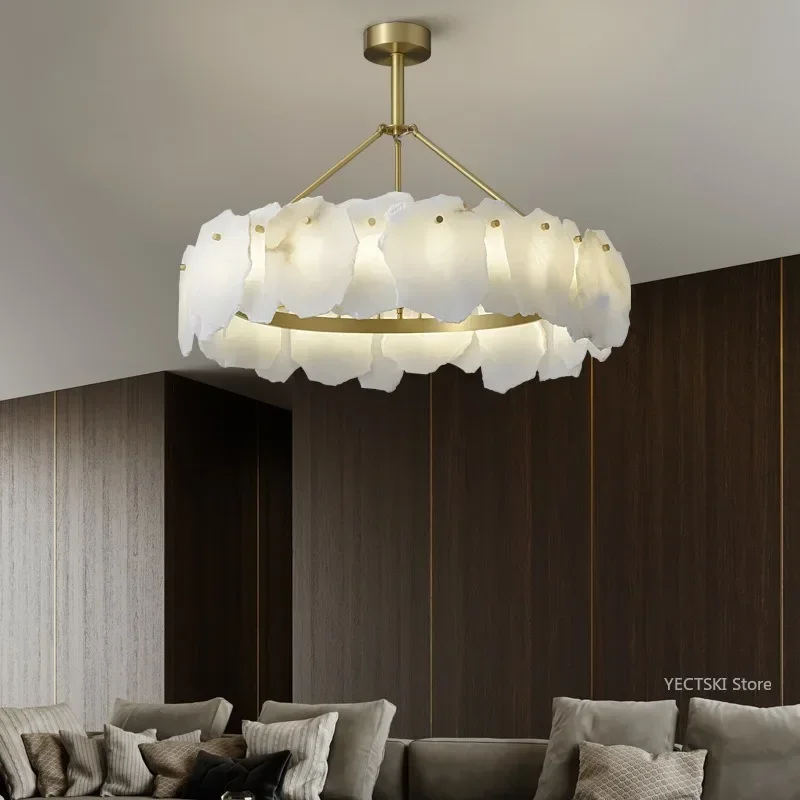 

GHEUVNJ Light luxury marble living room pendant light dining room modern new Chinese style simple and atmospheric bedroom study