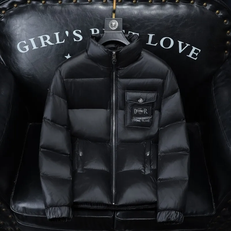 

High-End ket Bae Stand Collar down Jaet Men's Winter White Du down Cold Resistance Faion Warm Outerwear