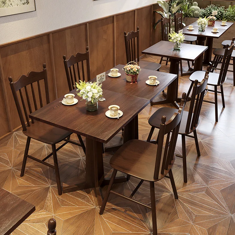 طاولة وكرسي مطعم غربي بتصميم عتيق أمريكي، حلوى المشاهير على الإنترنت، طاولة طعام وكرسي مقهى سول