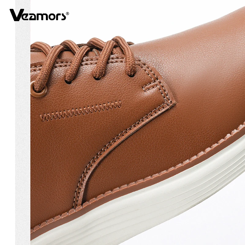 Men's Fashion PU Leather Casual Shoes Daily  Walking Shoes Comfortable Business Dress Sneakers  Breathable Lace-up Low Top Shoes