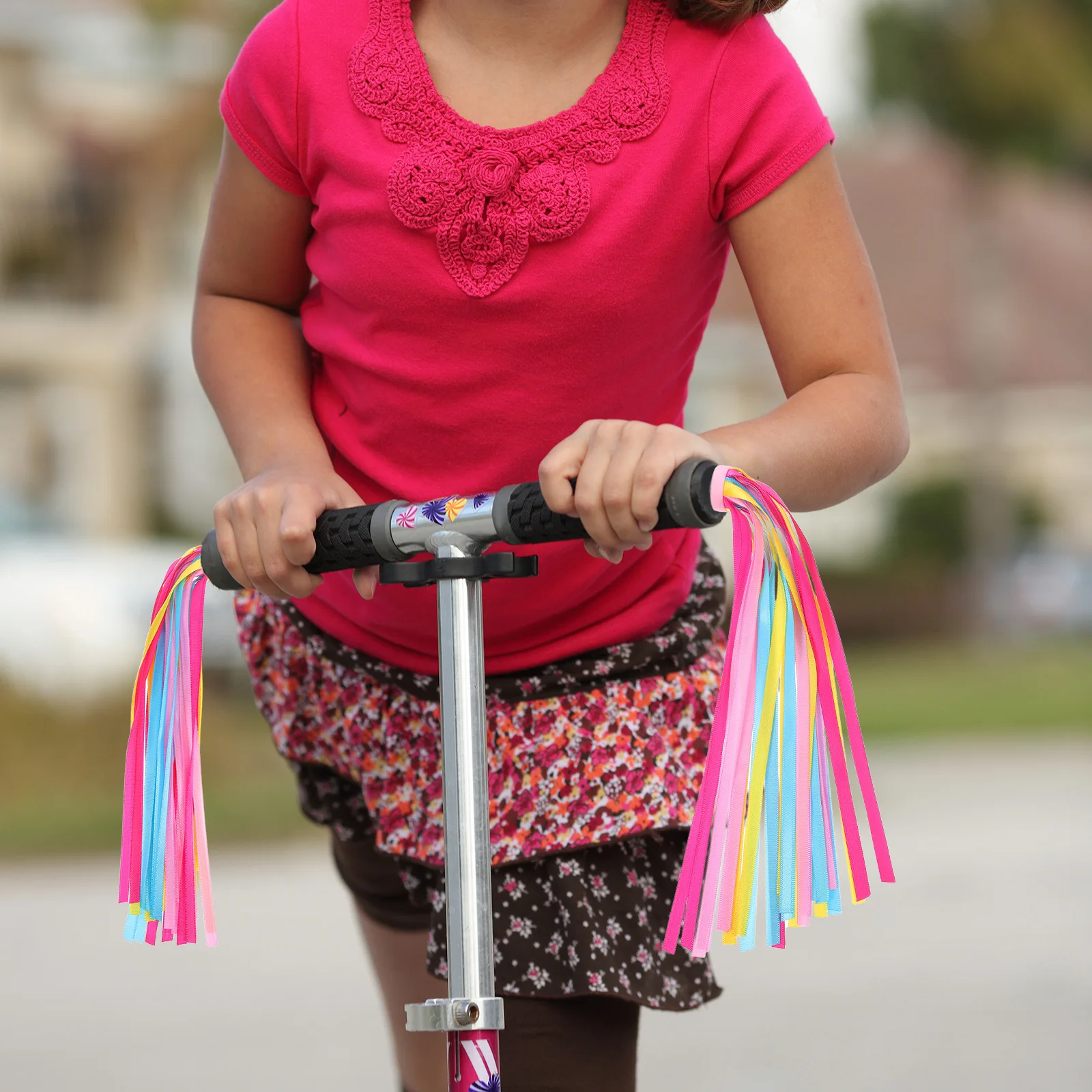 

Colorful Bike Bike Tassels Handlebar Tassels Kids Scooter Accessories Durable Polyester Riding Decorative Ribbon