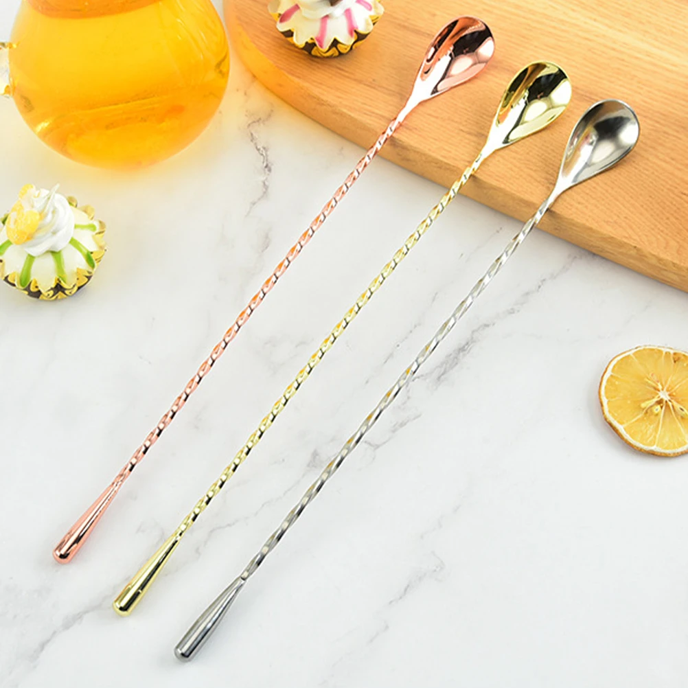 

3 шт. ложка для смешивания бармена, ложки для перемешивания, кофейня, посуда из нержавеющей стали
