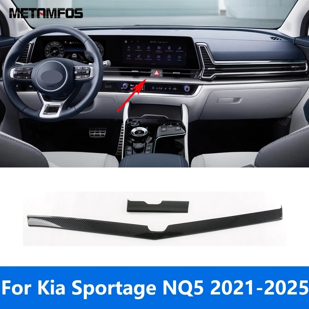 For Kia Sportage NQ5 2021-2022 2023 2024 2025 Carbon Fiber Center Console Dashboard Panel Molding Trim Interior Accessories