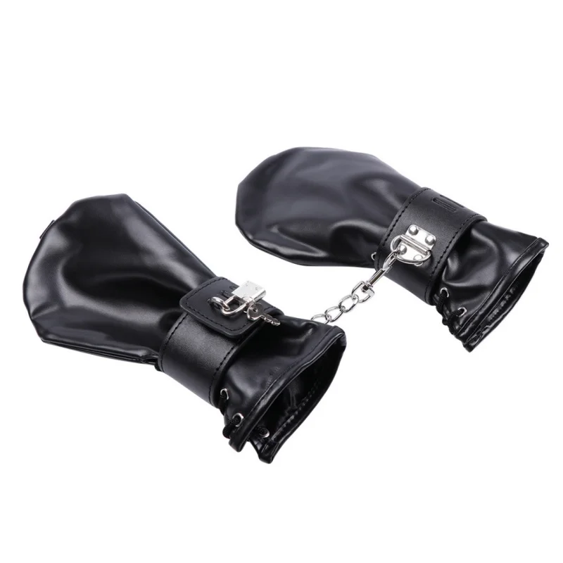 Menottes en Faux cuir, manchettes, gants avec cadenas, mitaines patte de chien, Costumes de Bondage, Cosplay, jouets Sexy pour adultes, accessoires