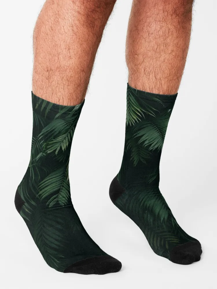 Green Tropical Plant Leaves Socks cycling luxe kids Man Socks Women\'s