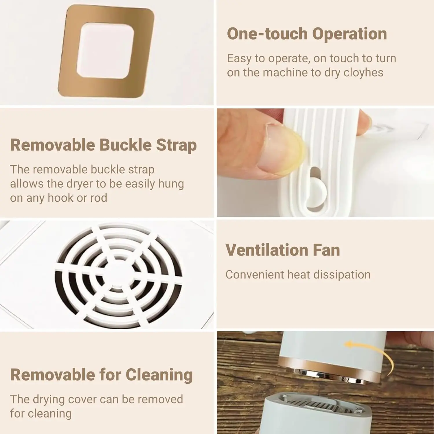 مجفف ملابس صغير محمول مع حقيبة تجفيف - مجفف كهربائي مدمج للسفر، RV، المنزل، الشقة