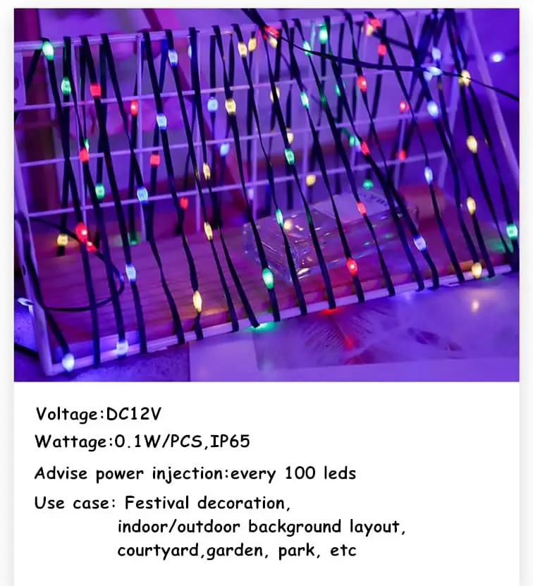 DC12V WS2811/WS2812 Pebble Pixel Lights String Seed Pixel Roll 1000LEDS Fairy Lights String 328ft for Indoor Outdoor Home