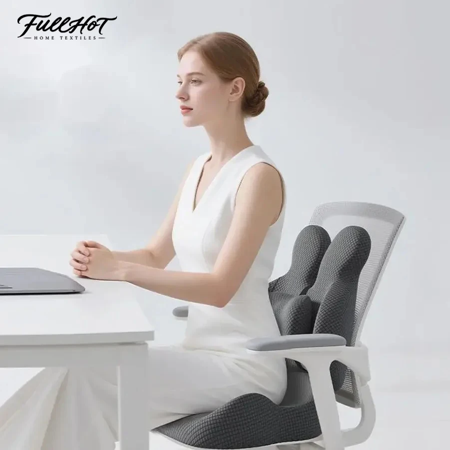 Office Cushion Chair Sitting Waist Support Cushion Seat Backrest Ergonomic Memory Cotton Hemorrhoid Artifact Student Ass Cushion