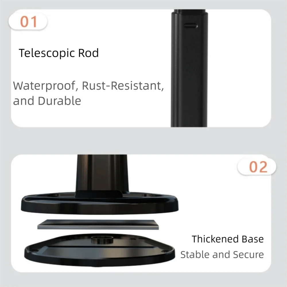 Sturdy Universal Desktop Phone Holder Dual Card Slot Stable Base Tablet Holder Telescopic Portable Phone Stand Office