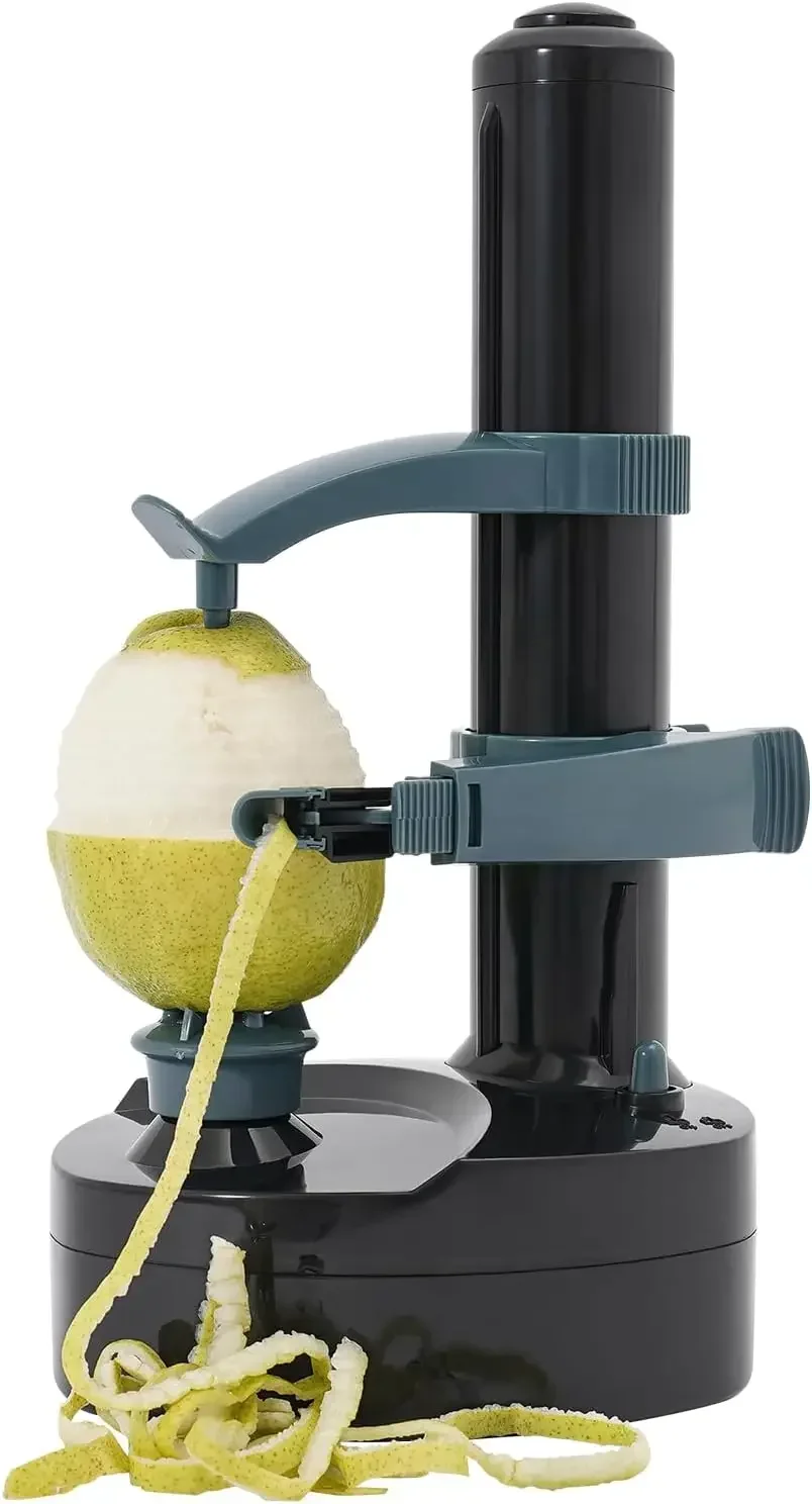 Electric Peeler Automatic Potato Apple Pear Peeler Smart Vegetable and Fruit Peeler Machine Stainless Steel Kitchen Peeling Tool Dual Power with 2 Replacement Blades and 1 Handy Thumb Knife - view 2