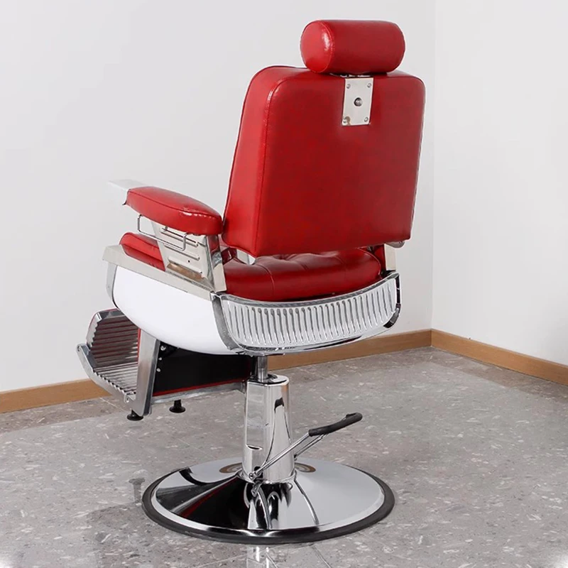 كرسي حلاق فاخر حديث ريترو قابل للطي كرسي صالون حلاقة مسند للقدمين صالون تجميل حصري أثاث صالون دي كوافير