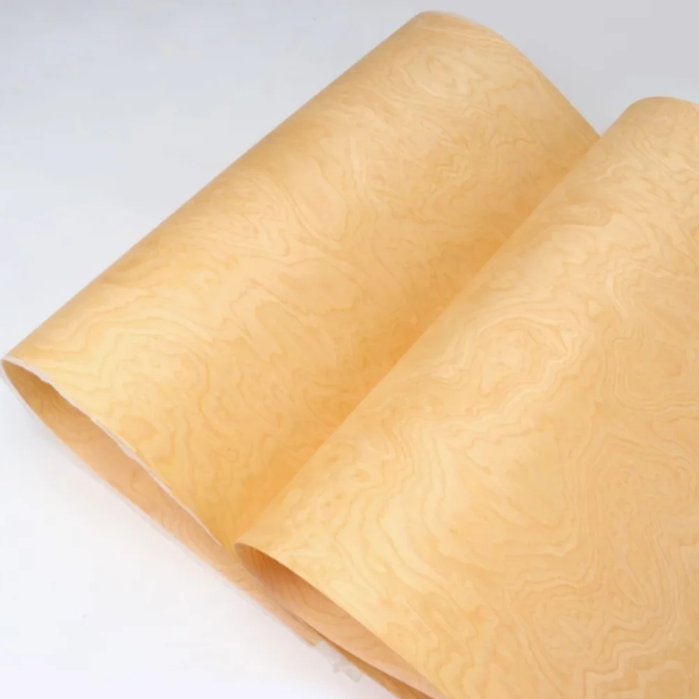 

Technology Maple Root Veneer for High-End Decorative Finishing with Yellow Mixed Texture Wood Veneer L: 2.5meter×580x0.25mm