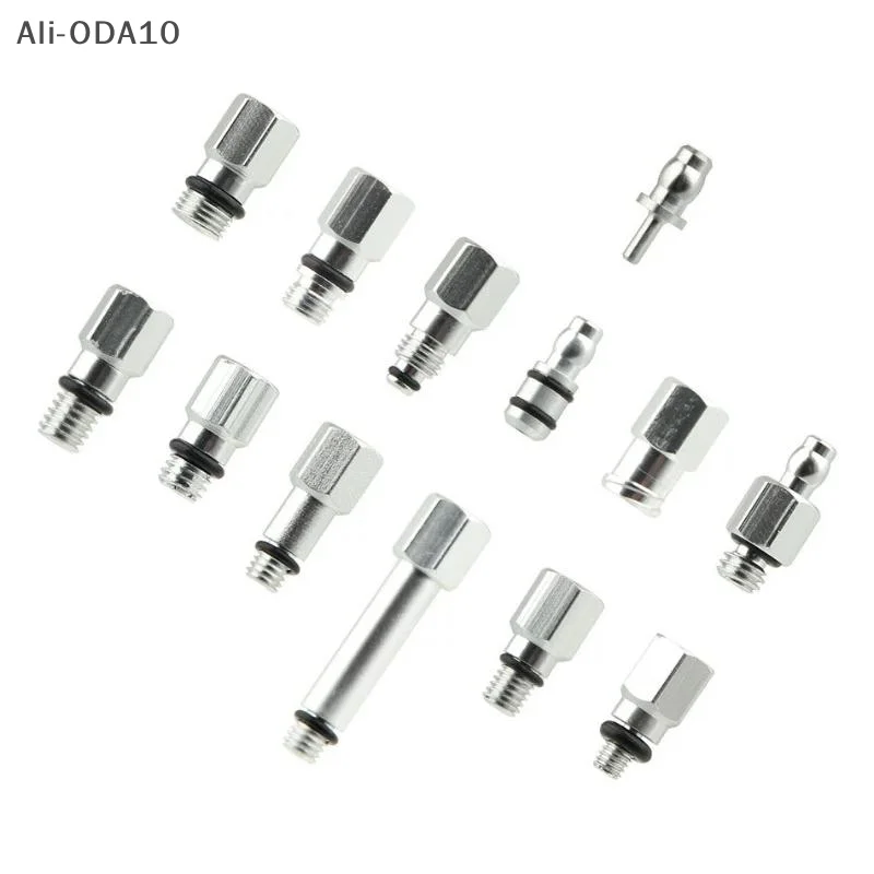 

【ODA10】13Pcs Bike Hydraulic Brake Bleed Connector Kit Aluminum Alloy Brake Oiling Joint Connected To Oil Hose W/The D6 Adapter
