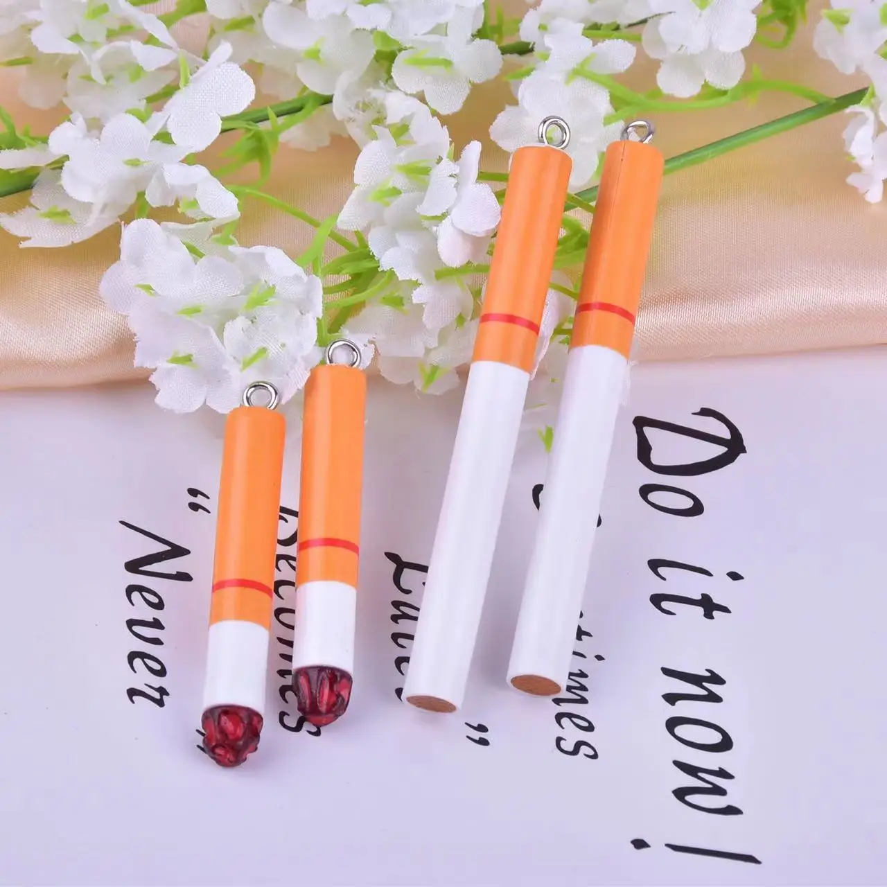 8*53mm Creative Cigarette Charms Resin Pendants For DIY Decoration Earrings Necklace  Fashion Jewelry Accessories