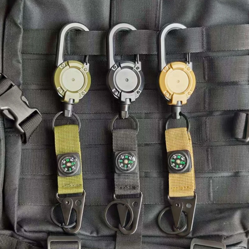 Retractable Keychain Heavy Duty Carabiner Retractable Badge Reel ID Holder Extendable Key Ring Key for 8 oz ABS Casing