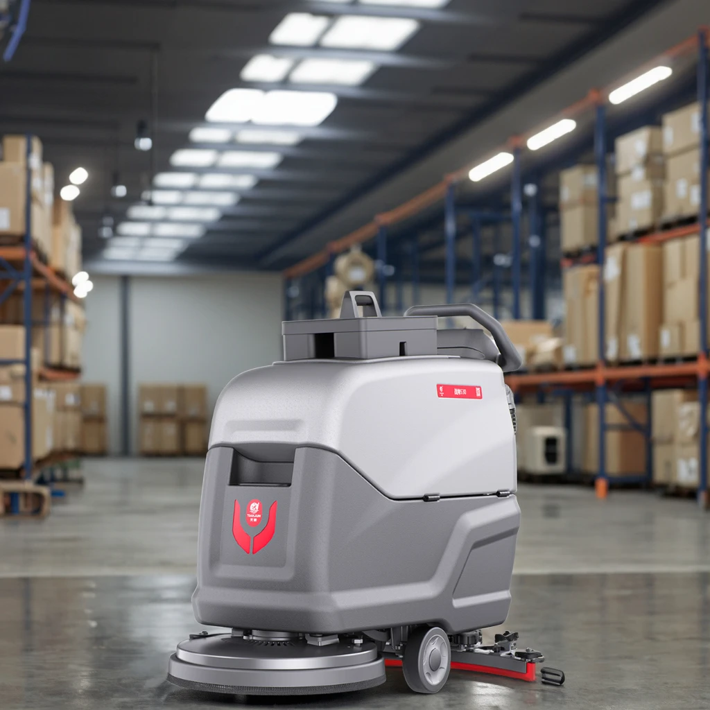 ARES550 High-quality Wood Floor Scrubber Electric Walk Behind Hand Push Floor Cleaning Machine