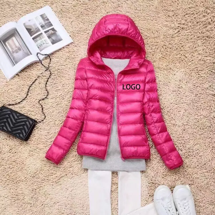 Piumino leggero solido da donna corto piumino di piume d'anatra bianca chaquetas para mujer chaqueta de mujer JK-080