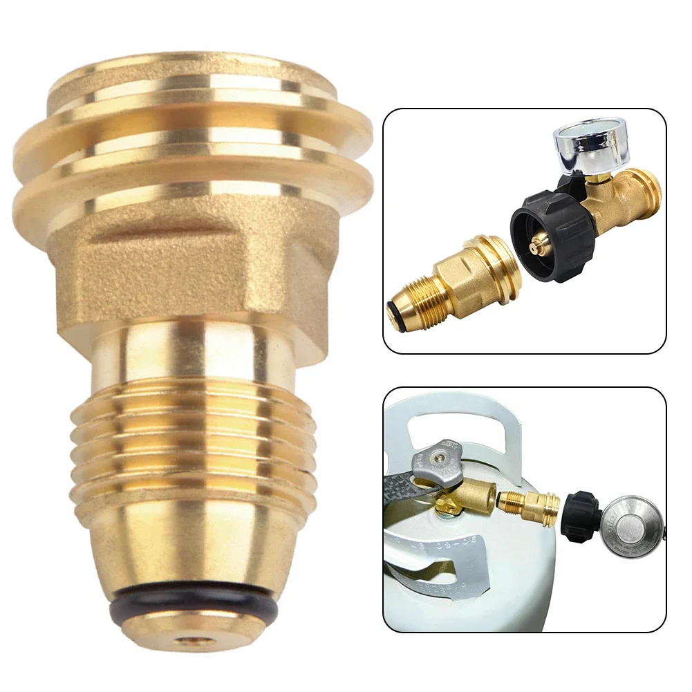 Propane LP TANK POL Service Valve To QCC Outlet Brass Adapter Part Camping Outdoor Propane Inflation Connector Gas Stove Adapter