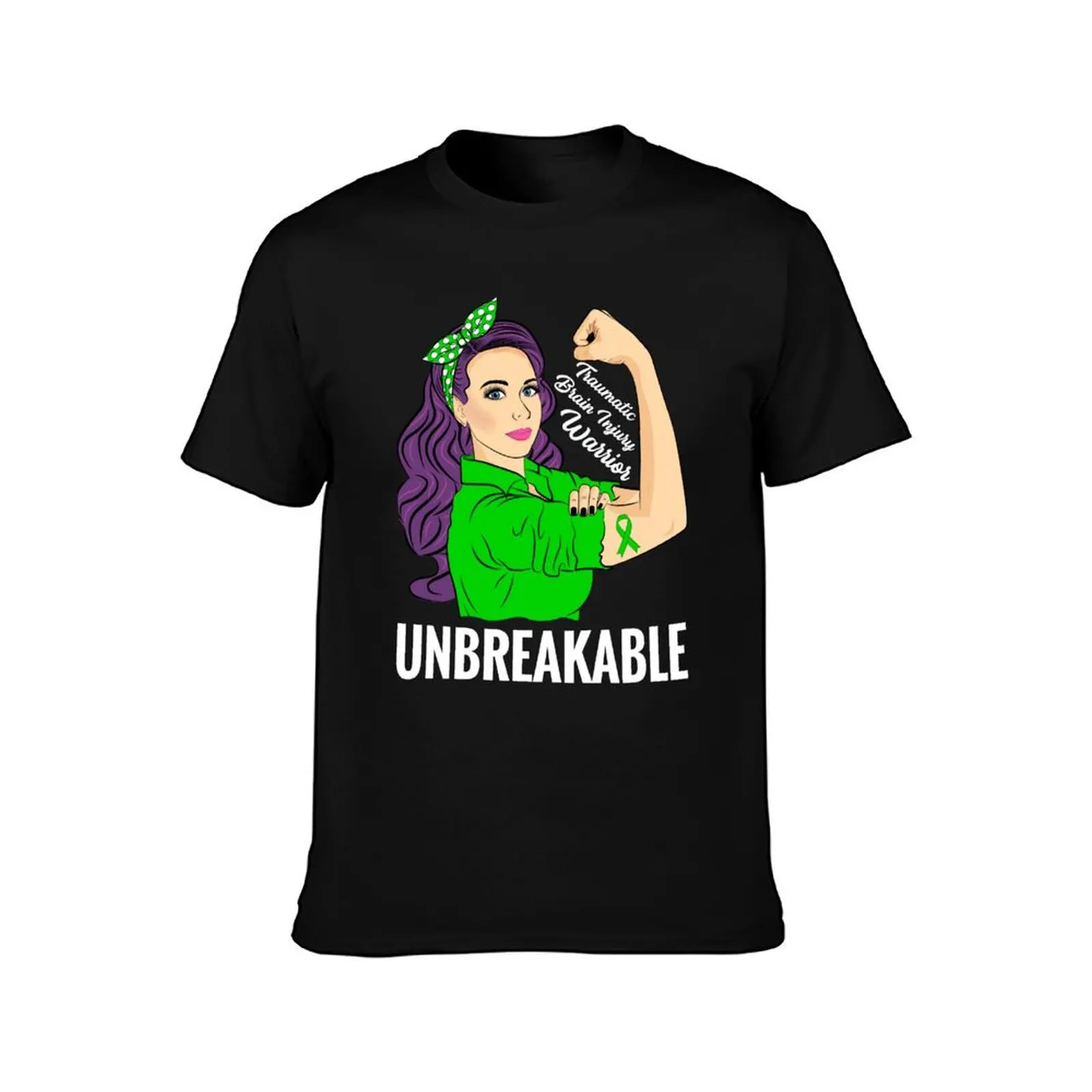 Traumatic Brain Injury Awareness TBI Warrior Unbreakable T-Shirt Big and Tall Loose Fit T-Shirt