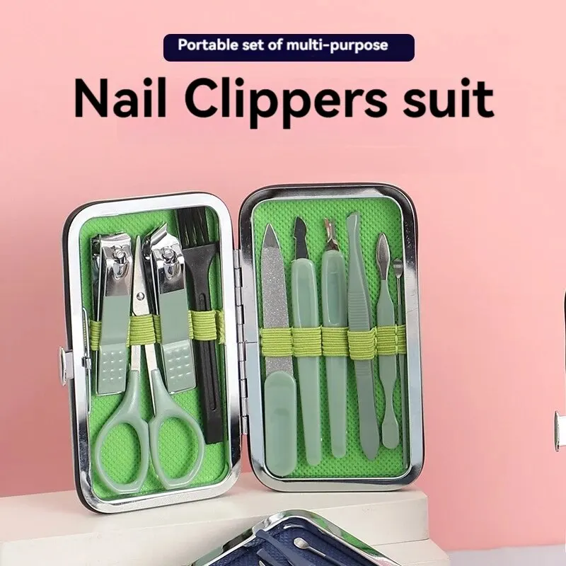 Nail Clippers Suit 10-piece Set Manicure Implement Stainless Steel Pedicure Knife Nail Scissors Earpick Nail Clippers