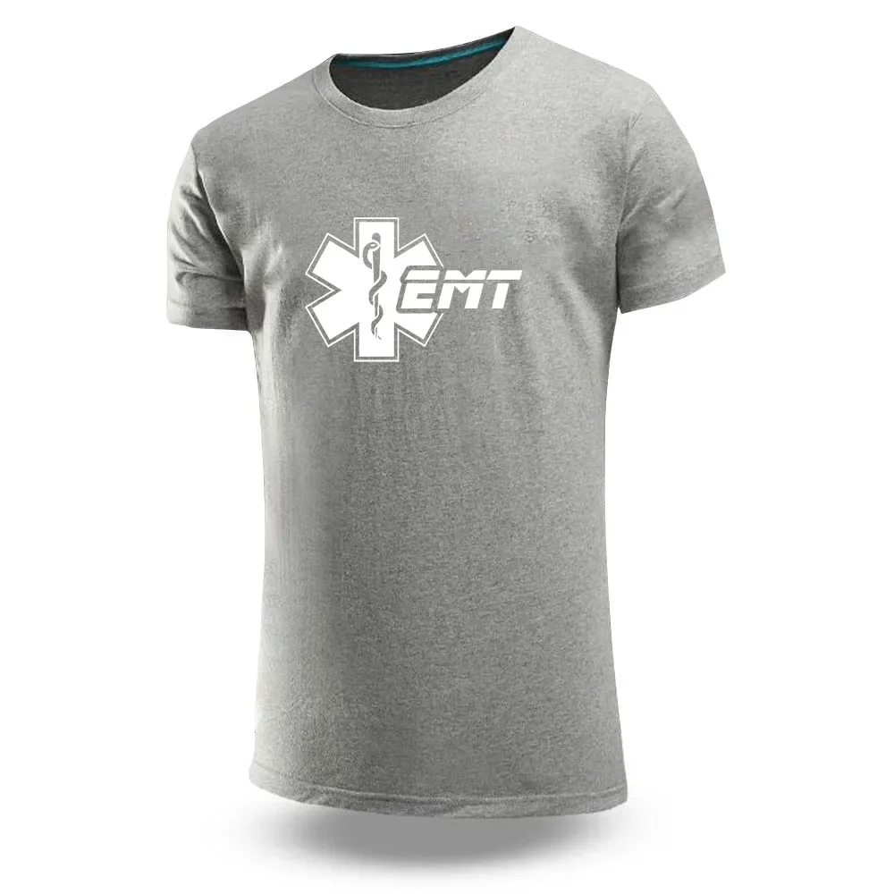 

2024 New Men EMT Paramedic Emergency Medical Short Sleeve Sport Gym Jersey Fitness Trainer Running T-Shirt Breathable Sportswear