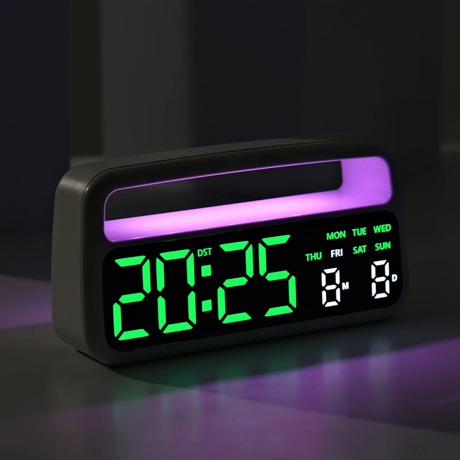 1PC 3-in-1 LED Digital Clock Alarm Clock with Ambient Bed Lamp, Portable Hand Clock, USB Charger, 12/24H Mode for Home Decor