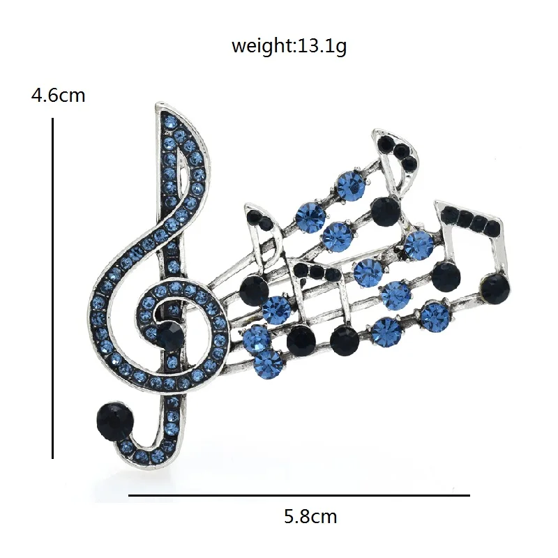 Wuli&baby Musical Note Brooches For Women Unisex 3-color Classic Music Lover Party Office Brooch Pin Gifts